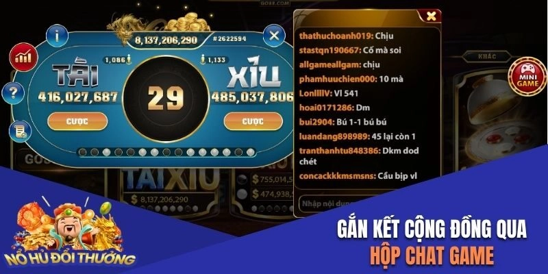 Hộp chat trực tuyến trong game tại nền tảng cược